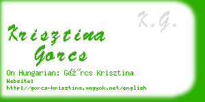 krisztina gorcs business card